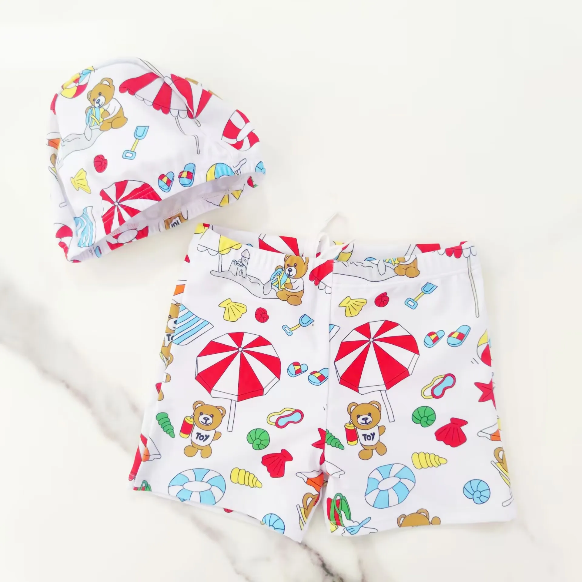 

2025 New boy swim shorts one-piece swimsuit children's swim trunks full printed high-end swimsuit wholesale