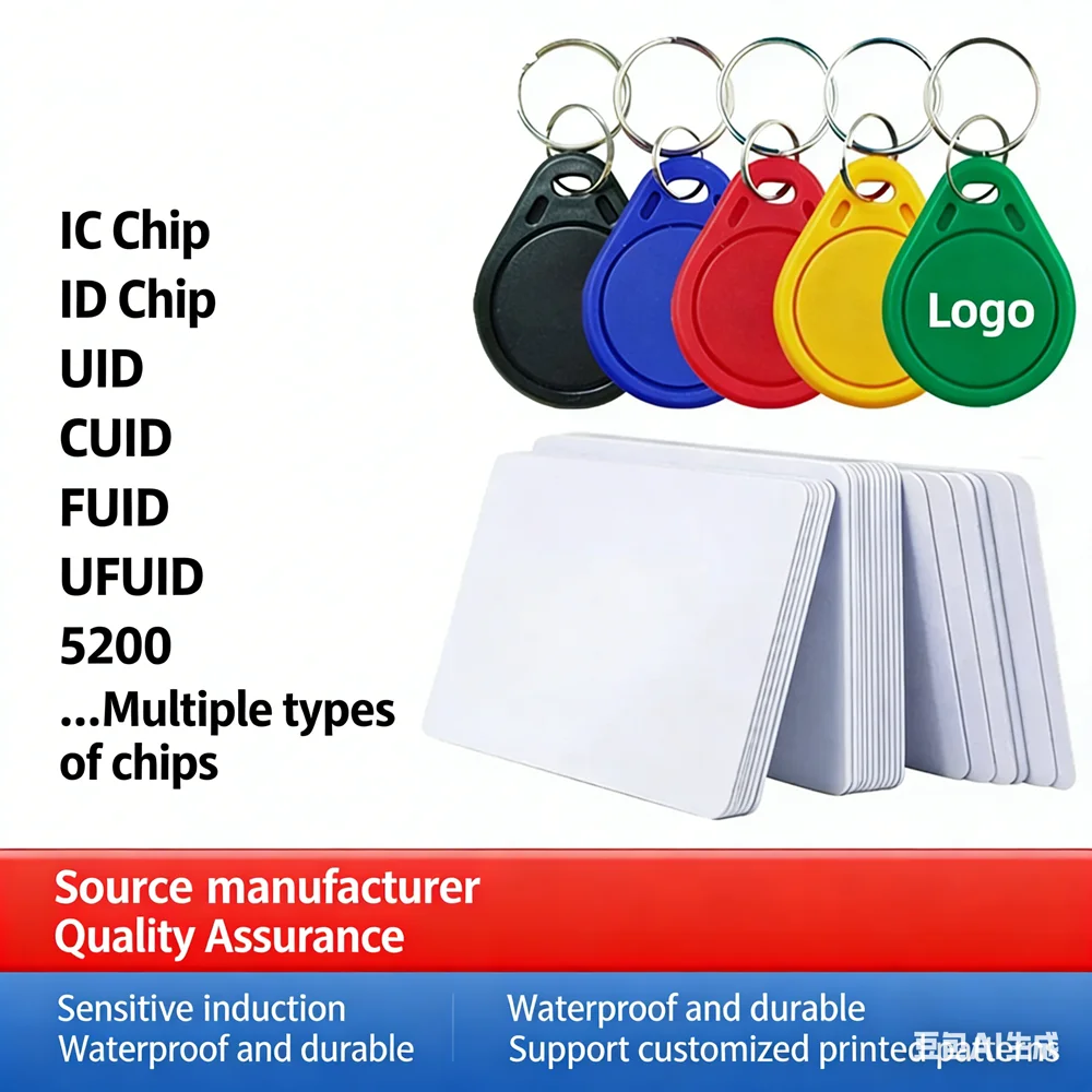 

100pcs IC Key Fob Card Inductive Access Control RFID Elevator Fingerprint Lock ID Card No. 2 IC Key Fob for Security Systems
