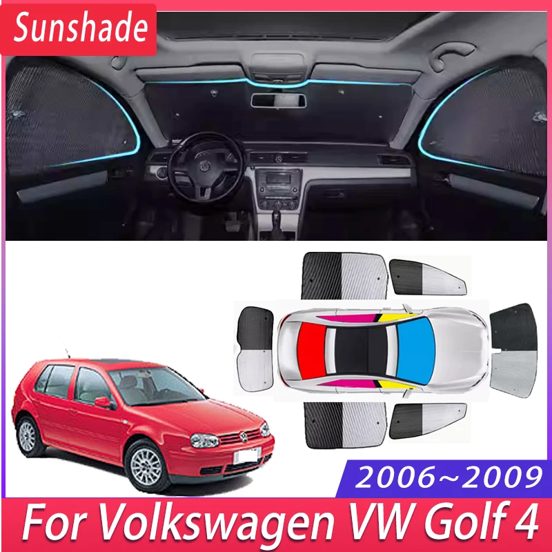 Car Sunshade For Volkswagen VW Golf 4 2006 2007 2008 2009 Auto Insulation Sun Protection Sunshade Windshield Visor Accessories