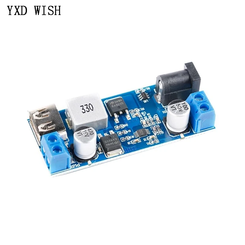 5pcs DC DC 5A Step Down Buck Power Supply Module 24V/12V to 5V Converter Board PCB XY-3606 DC-DC Step-Down Converter Board