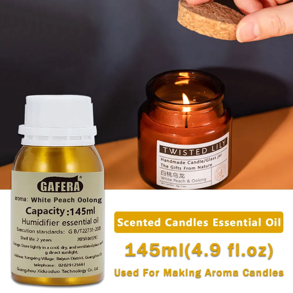 GAFERA 145ml (4.9 fl.oz) White Peach Oolong Essential Oils - For Making Aromatherapy Candles & Making Handmade Soap & Humidifier