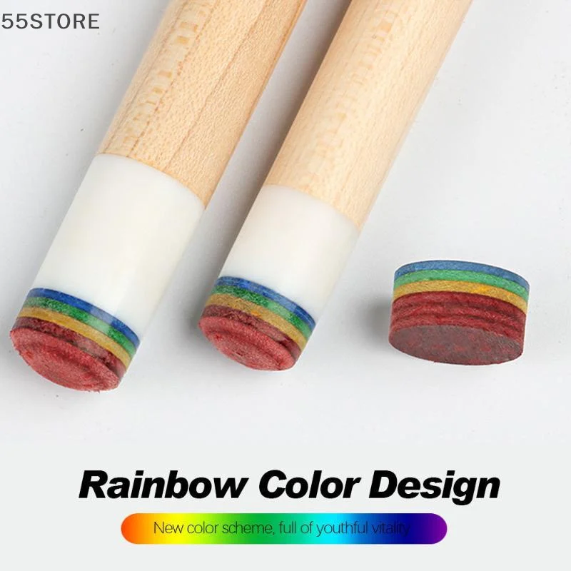 1Pc Arcobaleno Punta da biliardo 6 strati Durezza Punte da biliardo Accessori per la testa Sostituzione Stecca da biliardo Punta per Snooker Sport all'aperto