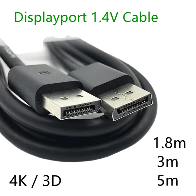 Cable DisplayPort 4K 1,8 m 3M 5M DP macho a DP macho Cable de puerto de pantalla Compatible con Lenovo Dell HP ASUS Monitor de escritorio portátil