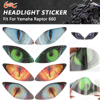 Motorcycle Front Headlight Protection Sticker Headlamp Eye Decals Sticker Fit for ATV Yamaha Raptor 660 YFM660 2001-2005