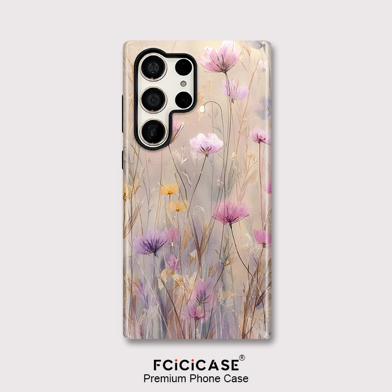 Fcicicase Luxuriöse, stoßfeste, doppellagige Hülle für Samsung Galaxy S25 Plus S25+ S23 Ultra S24 S24 S20 S20 FE, schöne Blumen-Abdeckung