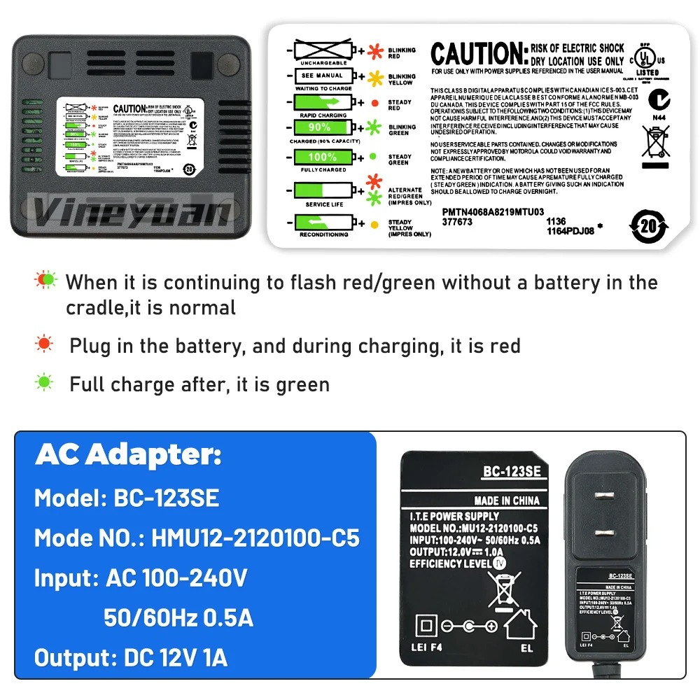 HNN9049 HNN8148A PMNN4028 HNN9628A Ni-MH Battery Charger for Motorola GP88 GP300 PTX600 MTX638 LTS2000 Radius P110 Radio Charger