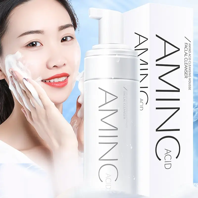 Amino Acid Cleansing Mousse Moisturizing Oil Control Deep Cleaning Mites Removal Acne Facial Cleanser Foam Skin Brightening