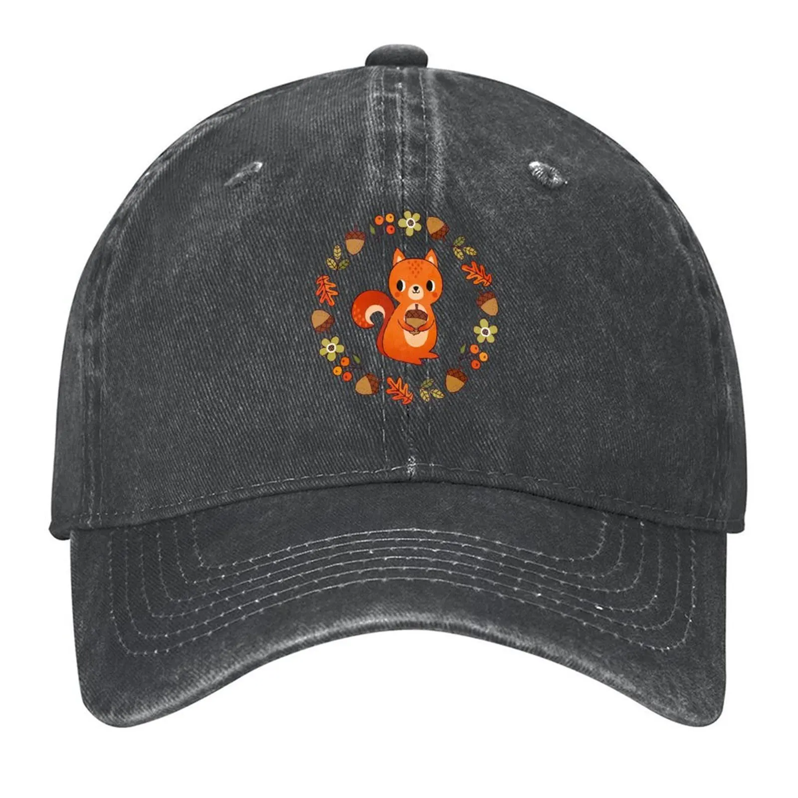 

Cute Squirrel with Acorns and Berries Baseball Cap summer hat hard hat party Hat funny For Man Women's