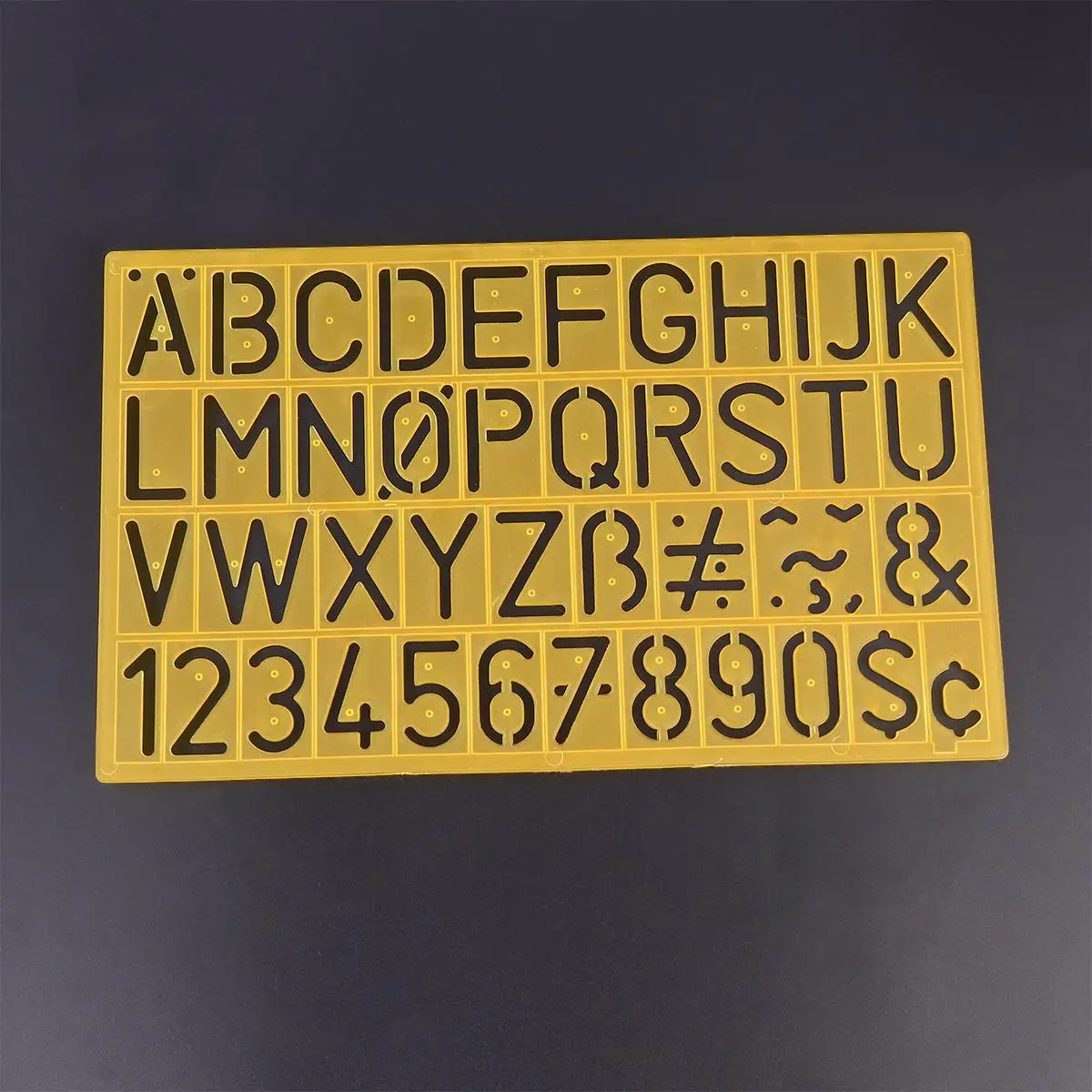 4pcs Craft Scrapbook Letter Stencil Design Colorful Plastic Numbers With Ruler For Painting Crafts Graffiti Abc