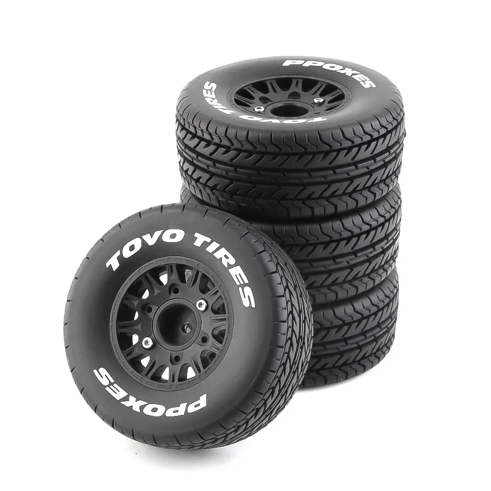 4pcs RC Model Car Rubber Tires & Wheel for 1/8 1/10 Scale RC On Road Car HSP Sonic 94102 GT LC RACING PTG-2 Tamiya TT02