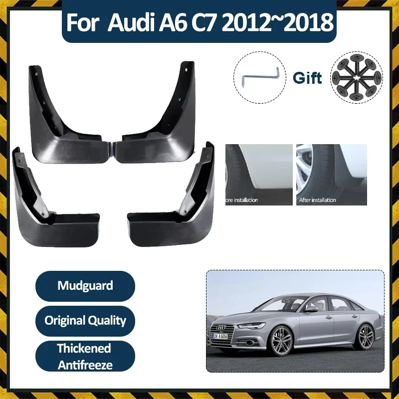 

Car Wheel Fender MudFlaps For Audi A6 C7 2012~2018 Sedan Mud Flap Guard Anti-splash Front Rear Protect Mudguard Auto Accessories