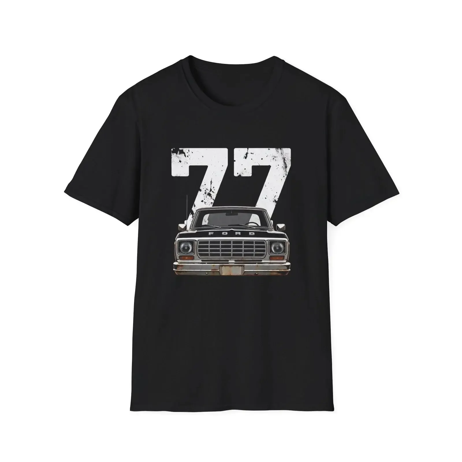 77 F150 Classic Pickup Truck Distressed Vintage Style T Shirt vintage Washed Versatile graphic Breathable Casual