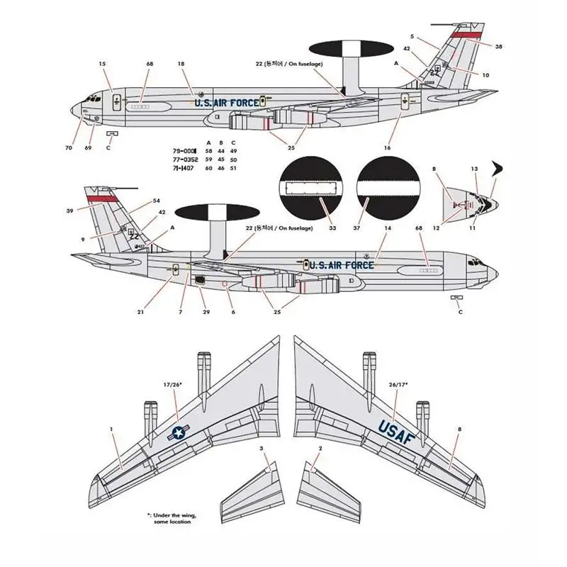 Academy 12629 1/144 USAF E-3G Sentry “AEW&C” Model Kit