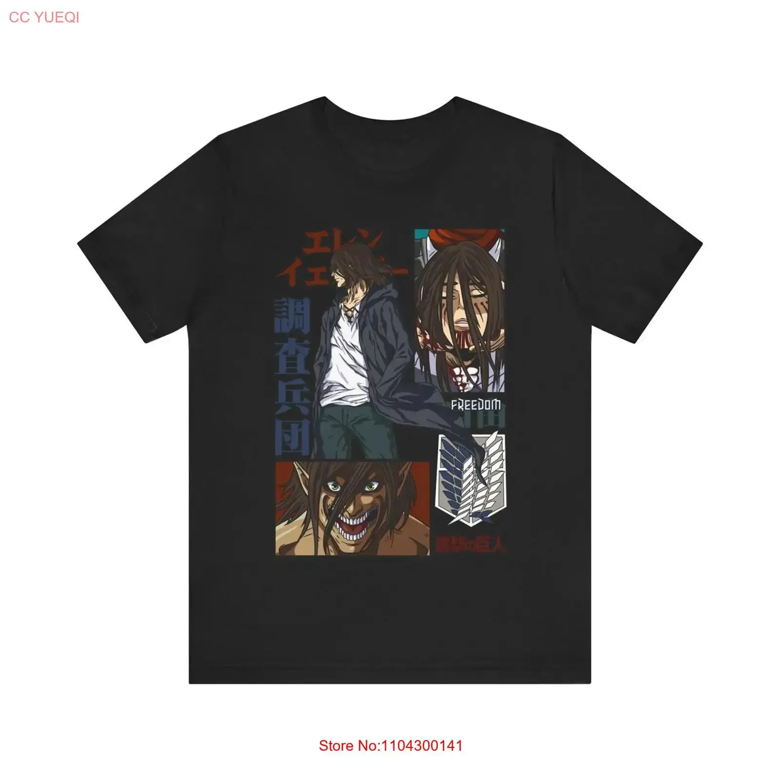 Anime Attack On Titan Eren Yeager T Shirt Size S 5Xl BLACK vintage Washed Breathable Comfortable Casual Stretched Versatile