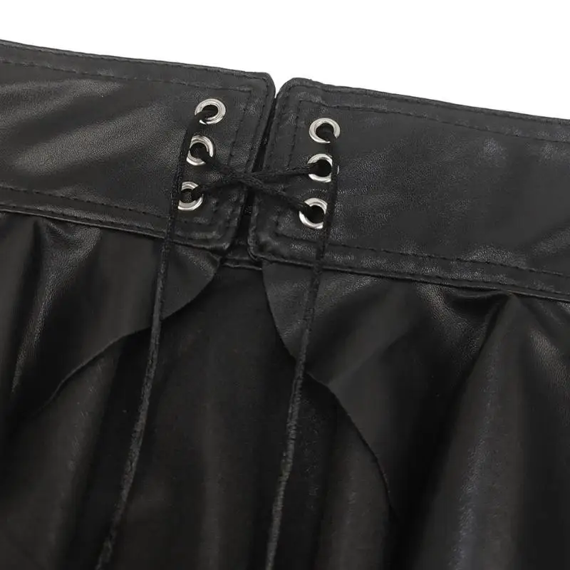 652F قابلة للتعديل حزام الخصر تنورة الخصر Cincher Pu Leather Belt Lady Faux Skirt Corset