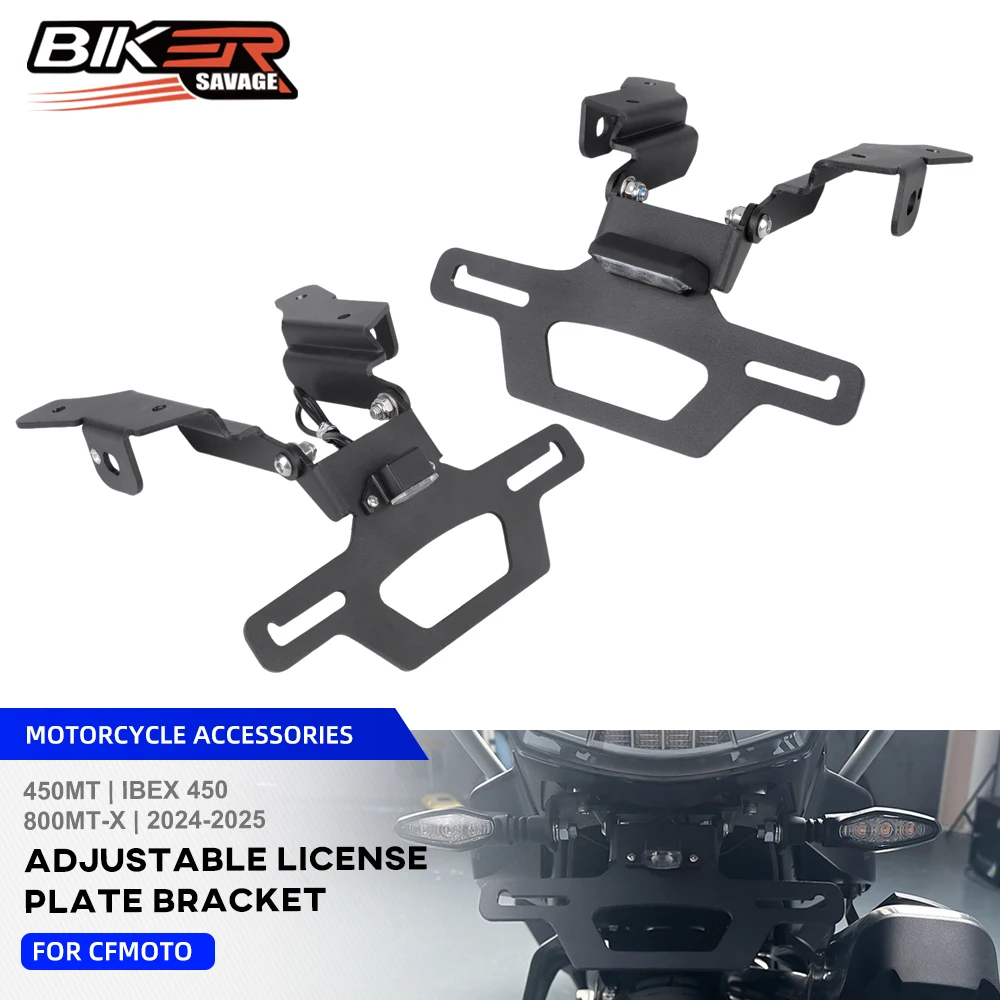 

800MT-X Folding License Plate Bracket For CFMOTO 450MT MT IBEX 450 2024-2025 Hidden Tail Tidy Fender Eliminator LED Plate Light