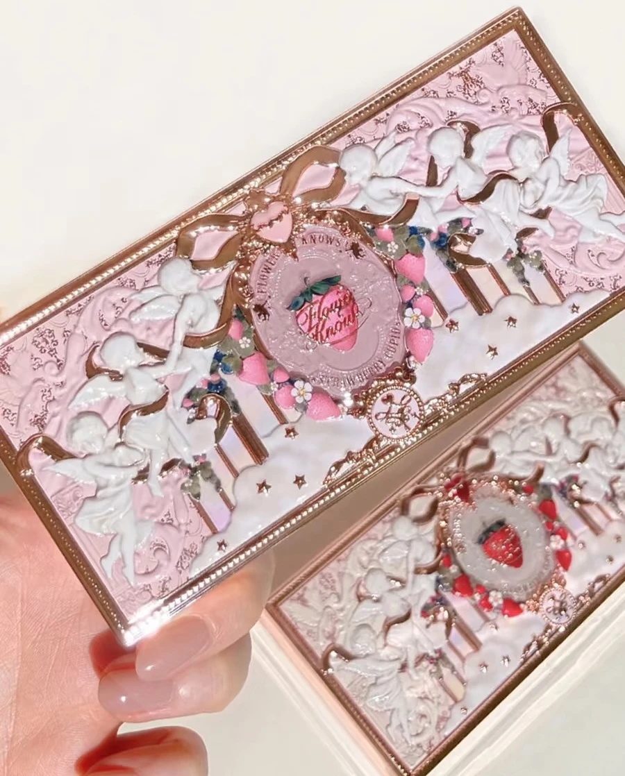 Flower Knows Strawberry Cupid Eyeshadow Palette Highlighter Face Makeup Palette 7-kolorowy brokatowy cień do powiek FlowerKnows Original