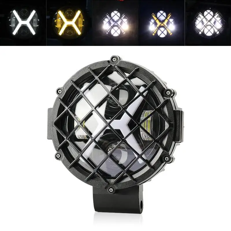 

7-дюймовая X-образная сетка с ремнем, светодиодная рабочая лампа, точечные фары для вождения, фары Drl 12 В, 24 В, 3000 К, 6000 К для Jeep 4X4, внедорожного трактора, лодки