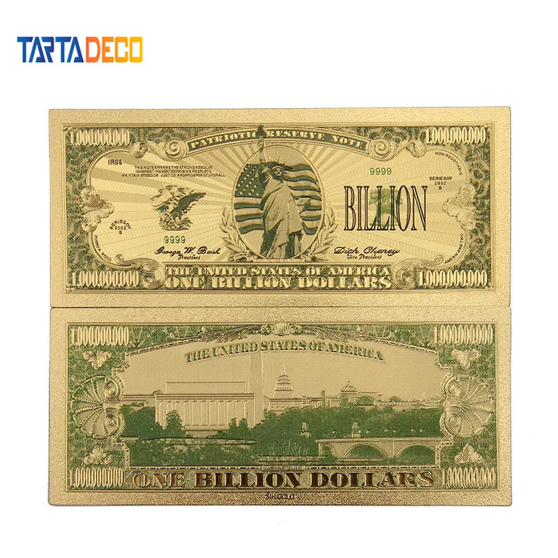 Fake US Dollars Commemorative Notes 24K Gold Plated Million Billion Money Gold Foil High Quality Gifts Collection Decoration