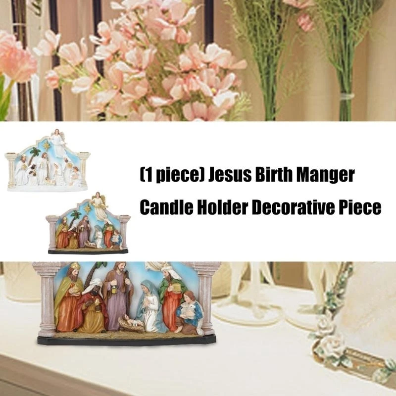 Christmas Nativity Advents Holder Holy Family Figurine Christmas Decors