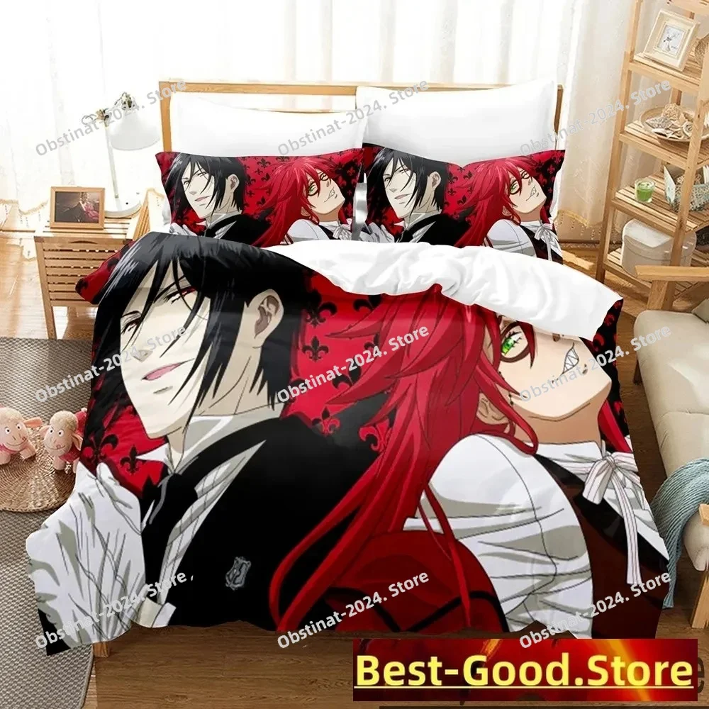 

3D Print Anime Black Butler Bedding Set Boys Girls Twin Queen King Size Duvet Cover Pillowcase Bed boys Adult Home Textileextile