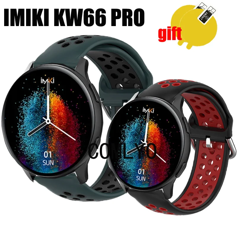 Band For IMIKI KW66 Pro Smart Watch Strap Silicone Breathable Sports belt Women men Screen Protector Film