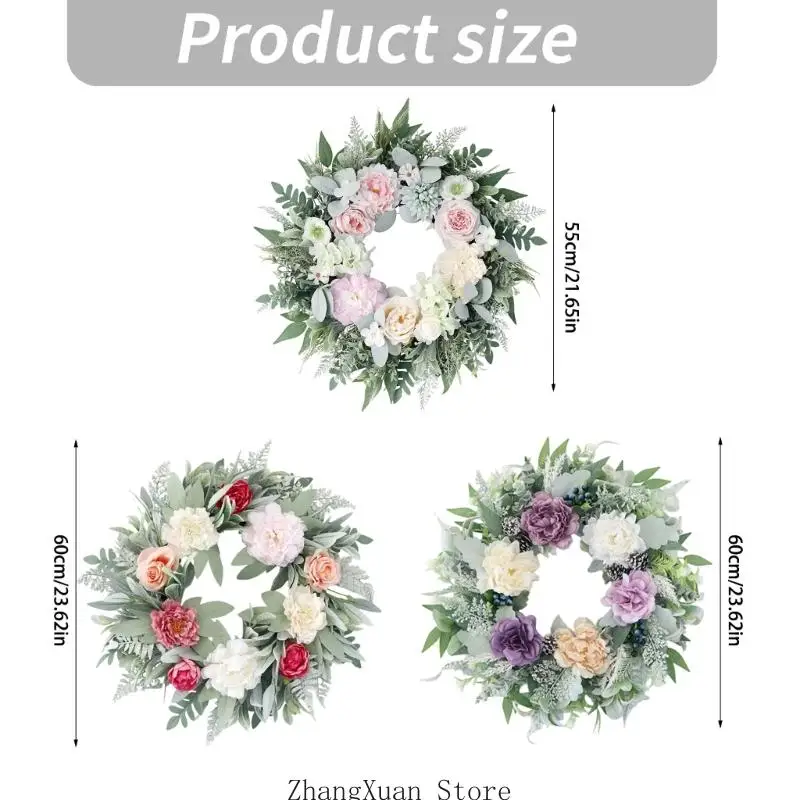 Blumenkranz für den Innenbereich für Wandpräsentation und Raumakzent-Styling-Dekoration 3XUF – Detail 6