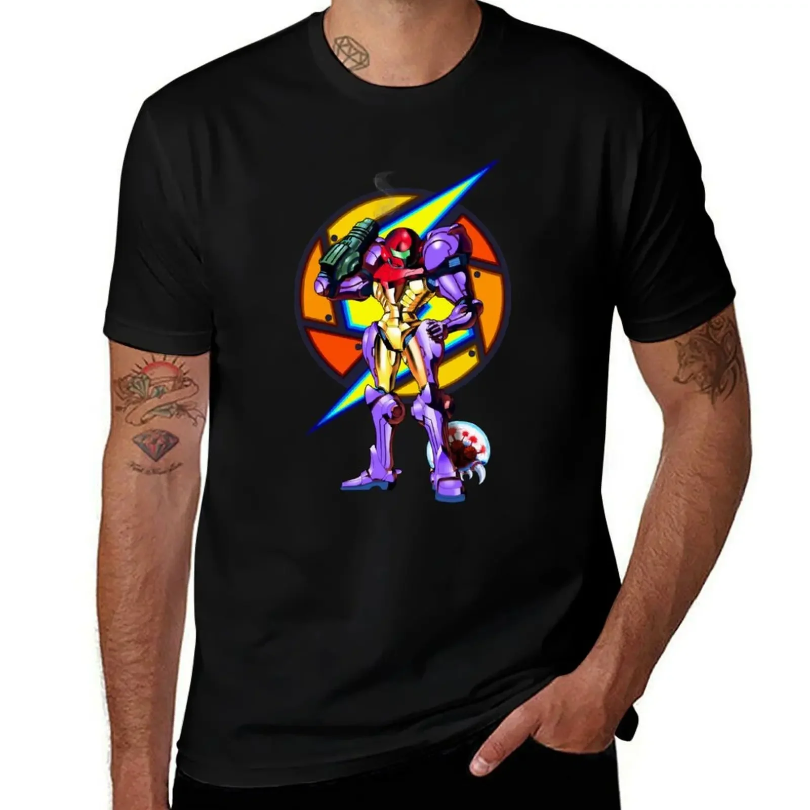 

Super Metroid Ending T-Shirt kawaii clothes Personalized t-shirt sweat Men's cotton t-shirt