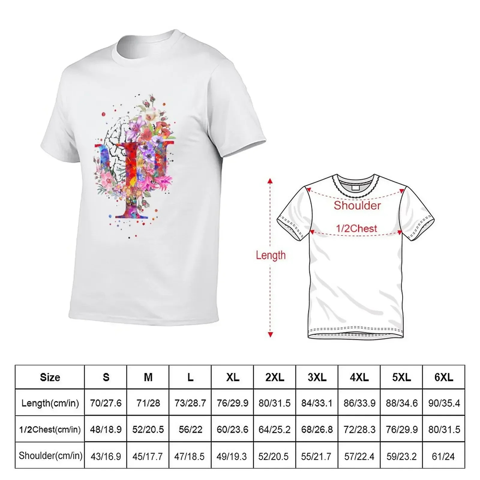 Psychology symbol and brain T-Shirt quick-drying vintage clothes man t shirt t shirts for men