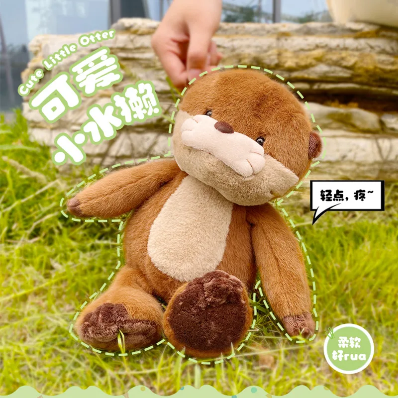 Simulación de nutria, figura de acción, colgante, juguete de peluche, Anime, realista, suave, Ermine Otter, dibujos animados, regalo de Navidad