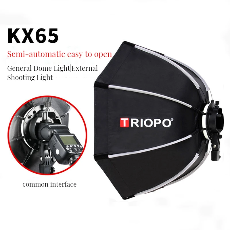 Triopo Softbox KX55CM KX 65CM 90CM Octagon Umbrella Light Box For Godox AD200 V1 Speedlite Flash Light Photography Photo Studio