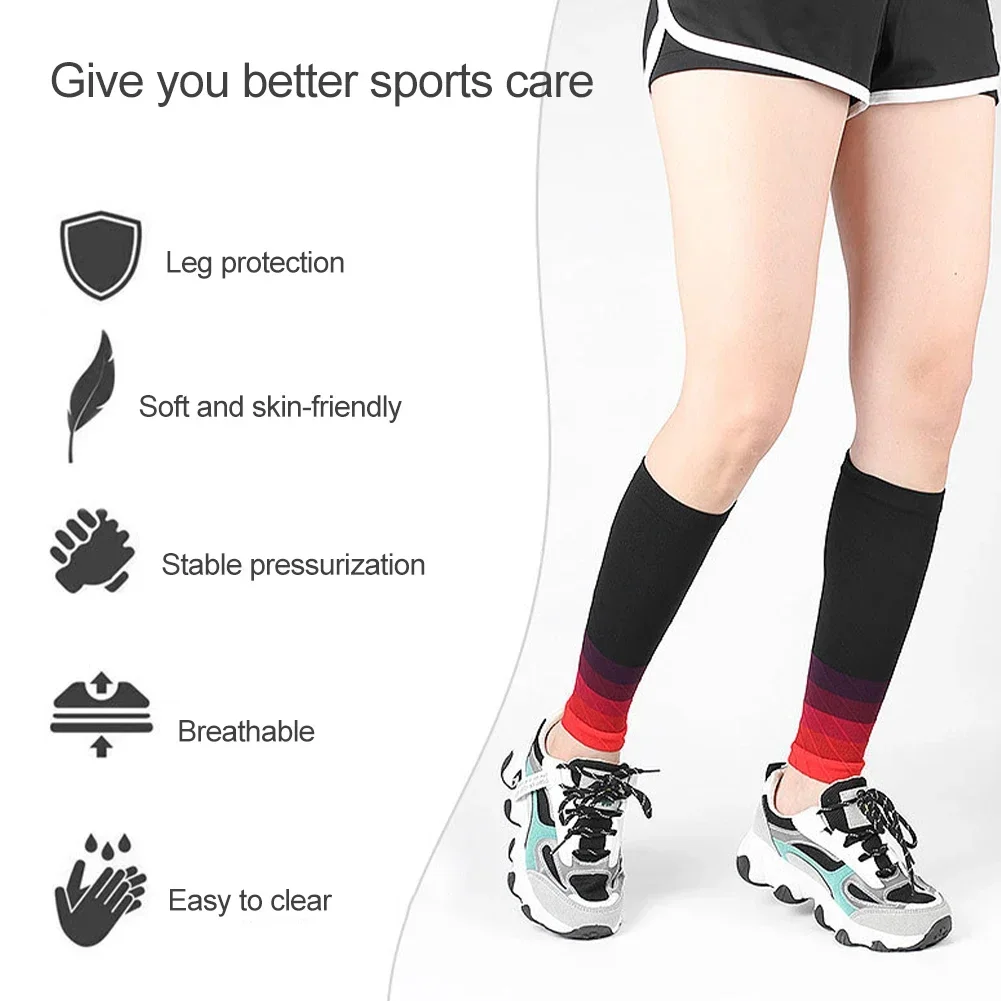 Chaussettes de compression des jambes pour le sport, manches de mollet, attelle de crampe et de tibia pour les instituts de course oto, 1 paire