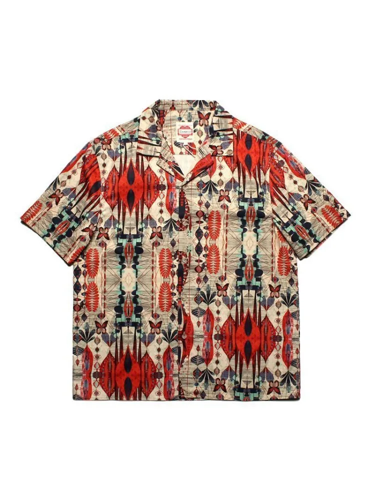 

Men's Vintage Boho Tee Top Exotic Pattern Hawaiian Shirt South American Style Cuba Collar Short Sleeve Casual Beach Shirt