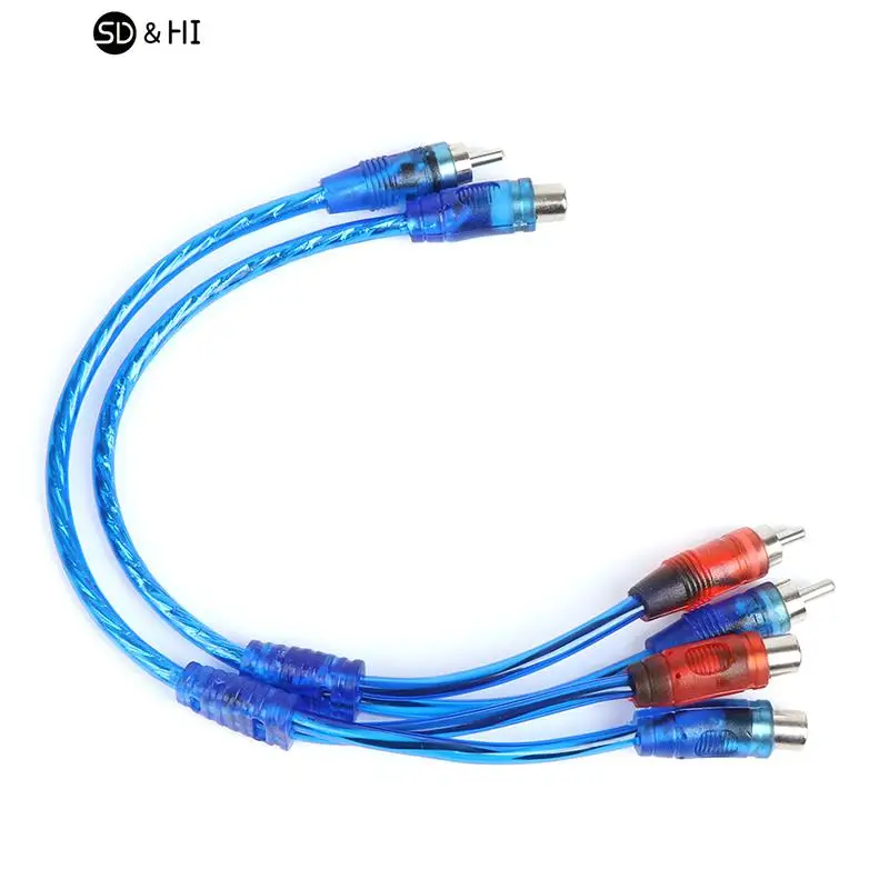 1Pc RCA Male To Female Splitter Stereo Audio Y Adapter Cable Wire Connector Double Lotus Head Short Line