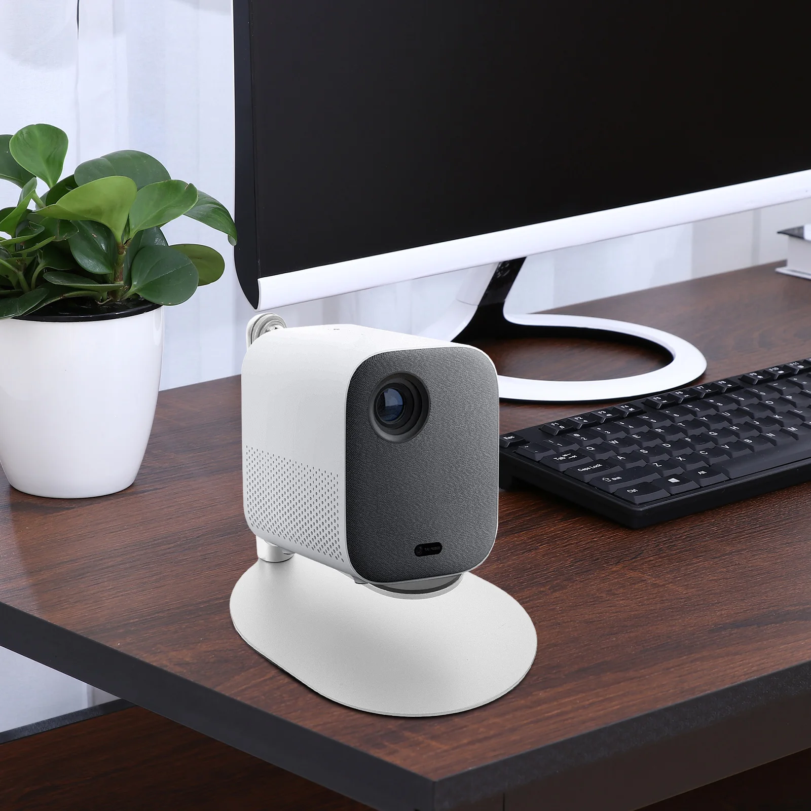 Desktop Projector Stand Tabletop Holder with 360 Rotation Stable Base for Office Setup Compatible with Multiple