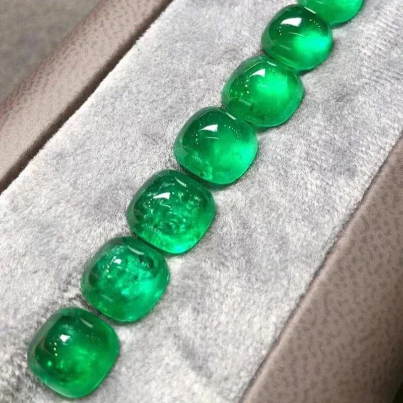 Lab Grown Columbian Emeralds Sugar Tower Shape Hydrothermal Hand Cut Gemstone for DIY Jewelry Making Selectable Certificate