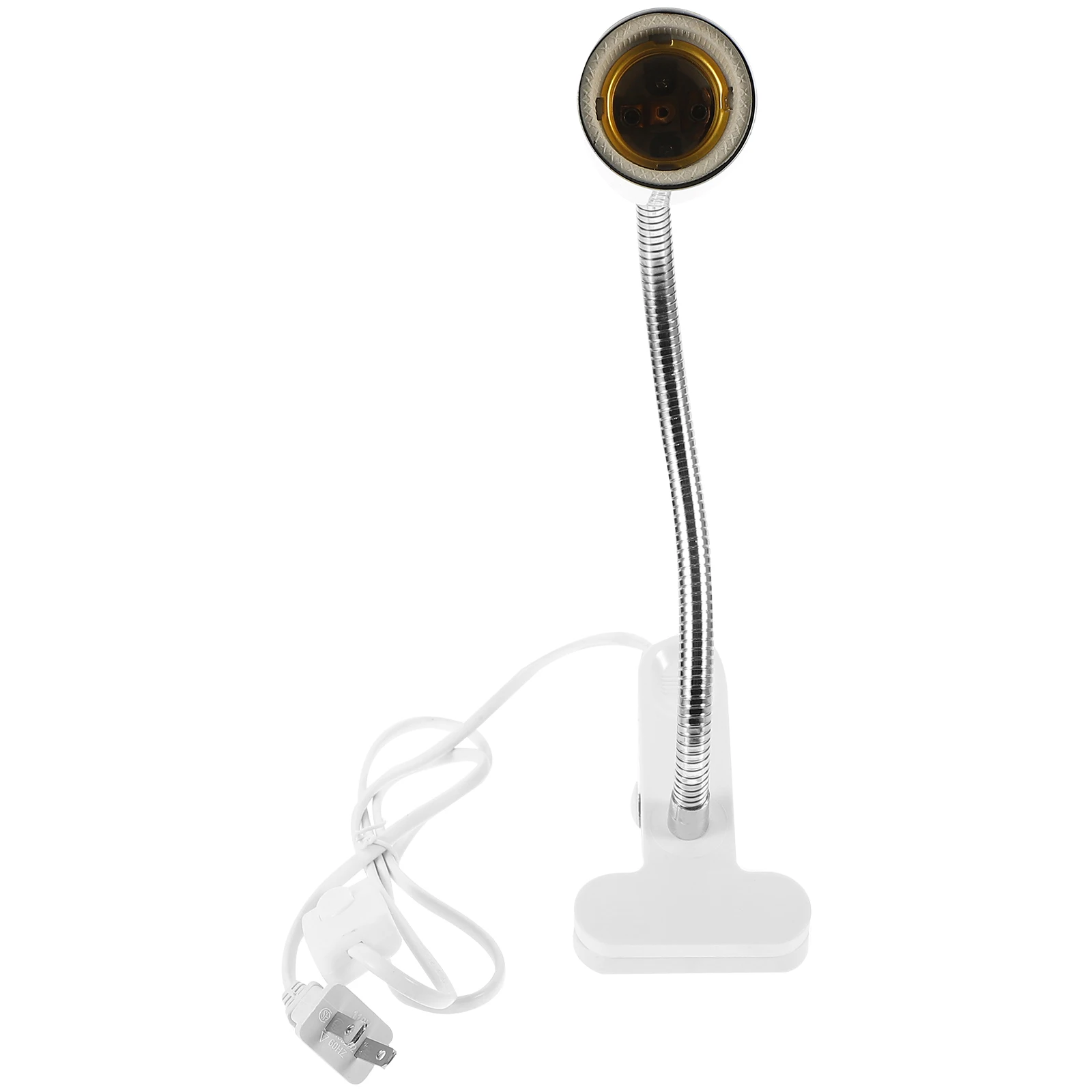 

Universal Clip Light Socket Lamp Holder Adjustable Arm Desk Fixture Clamp Bulb Base Simple Design Easy Install Bedroom Basement