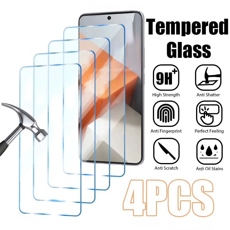 4PCS Tempered Glass…
