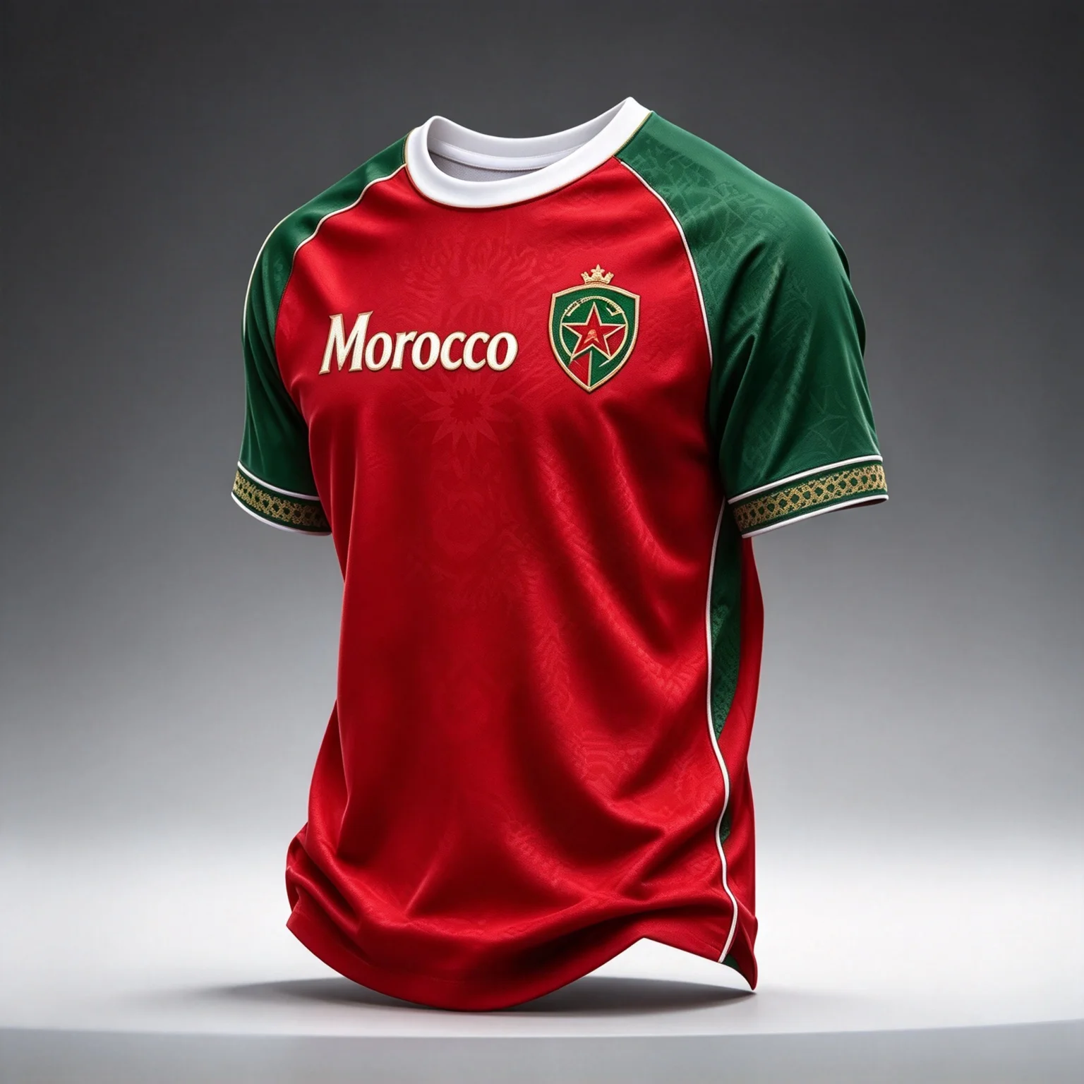 Morocco Themed Soccer Fan Top, Morocco Letter Print, Quick Dry Breathable Crew Neck Jersey for Training & Game, Multi Colors