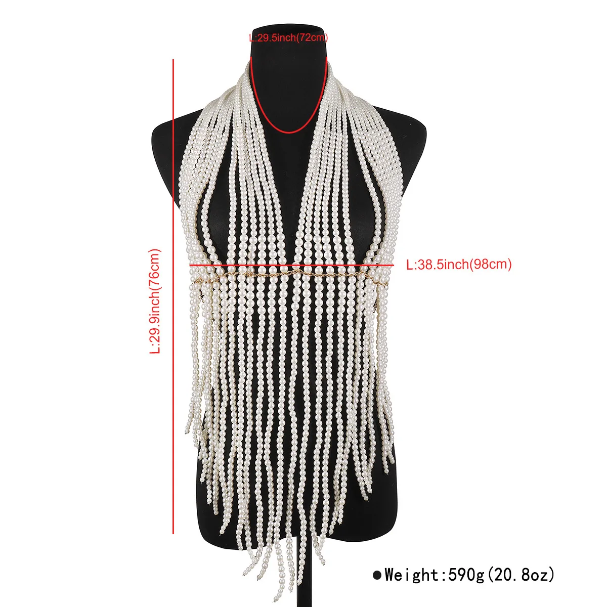 Luxury Long Tassel Plastic Pearls Bra Chain for Women Pearls Woven Lbackless Tops Camis Bikini Crop Elegant Women Body Jewelry