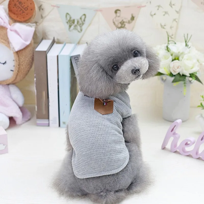 YUDODO Summer Cool Dogs Clothing for pets Chihuahua Teddy Solid Color Puppy Cat T-Shirt Breathable Cotton Vest S-2XL