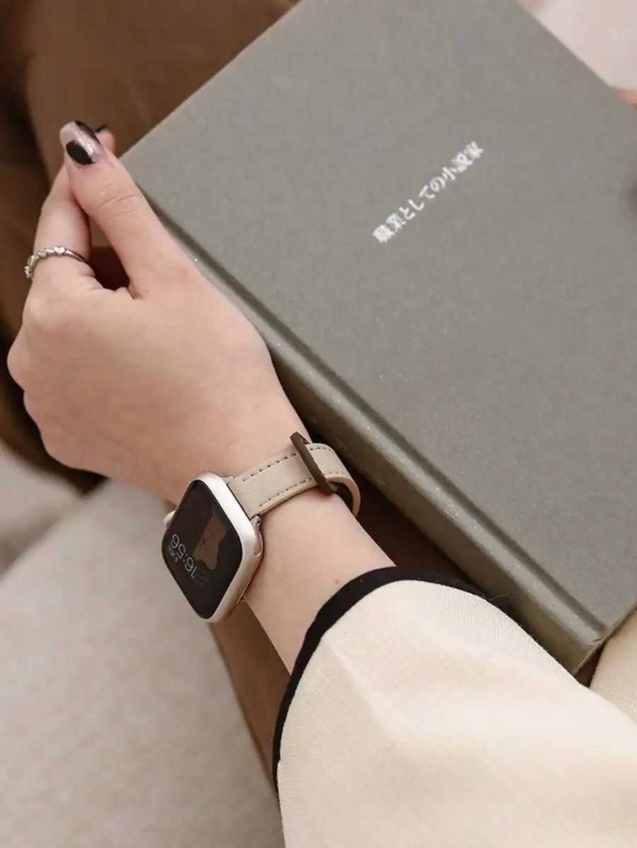 1pc Women's Multi-Color Slim Minimalist PU Leather Watch Band, Compatible With Apple Watch 46mm 49mm 40mm 44mm 45mm 41mm 42mm