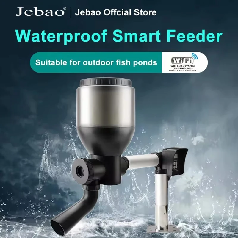 Jebao Jecod Automatic Fish Feeder Aquarium WIFI Manual Control Timing Ration Feeding High Capacity FD40 FD50 FD85 Fish Tank Pond