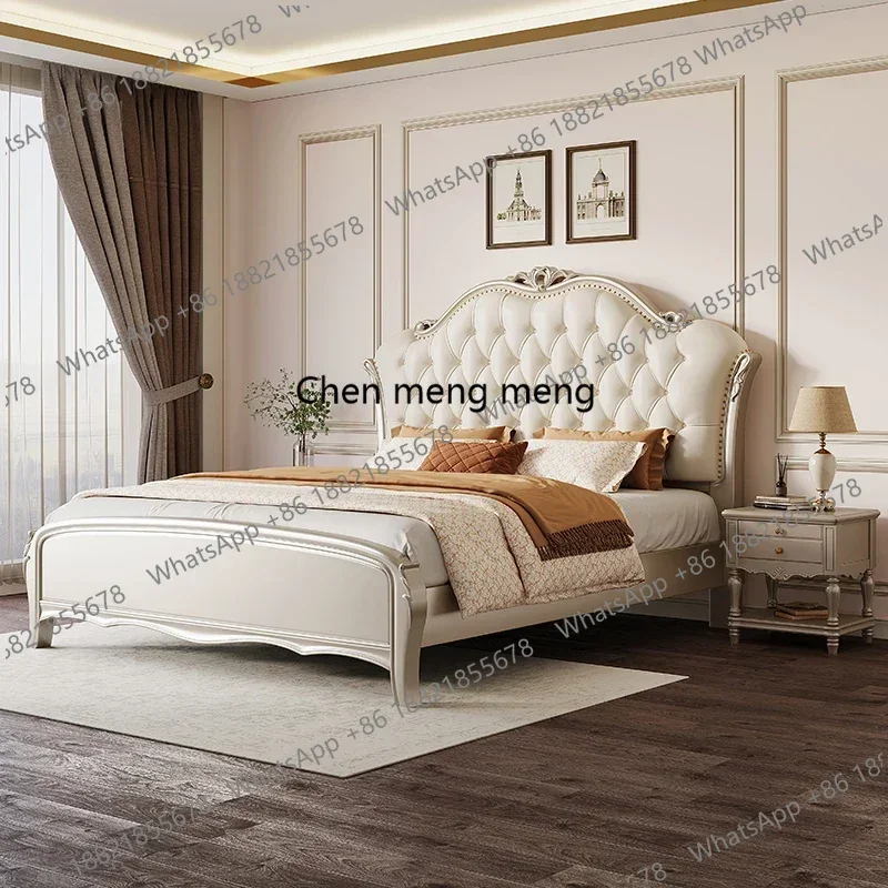 

Водонепроницаемая двуспальная кровать для спальни, дизайнерская деревянная роскошная двуспальная кровать принцессы, изголовья, современная высокая мебель для дома Camas QueenEz