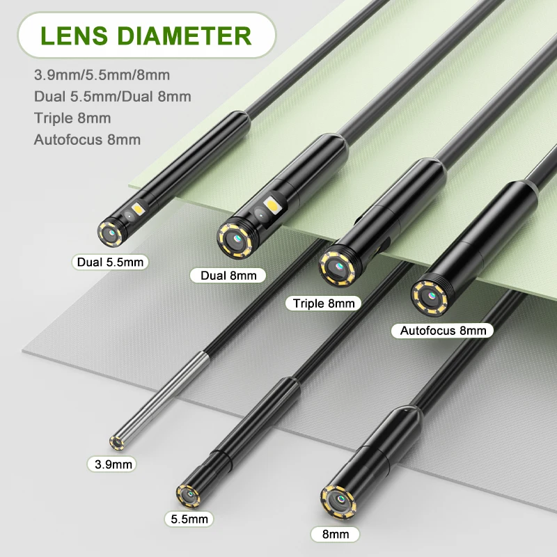 Industrial Endoscope 4.3'' IPS Screen Video Autofocus Camera Pipe Inspection Borescope HD1080P Single Dual Triple Lens USB Probe