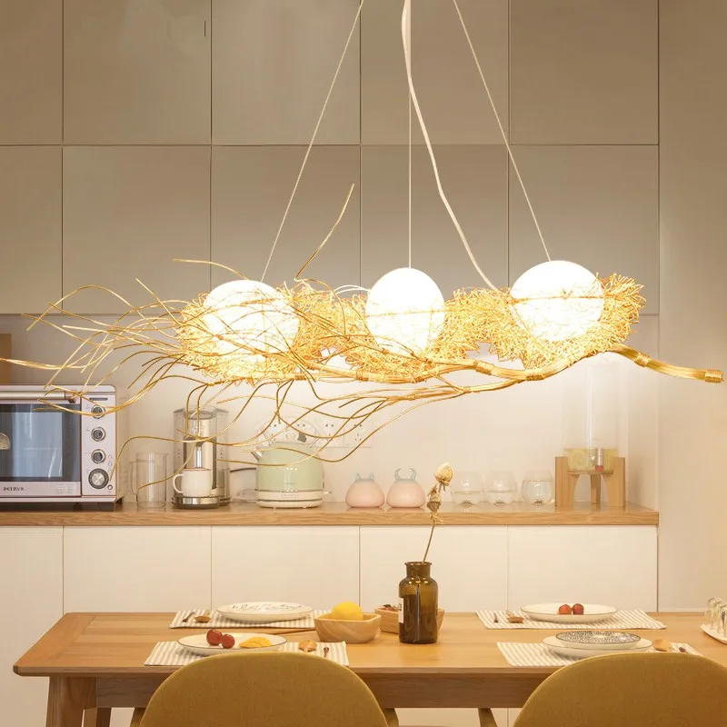 Led Bird Nest Ceiling Chandelier edroom Kitchen island oriental lamp Industrial Vintage Loft Bird Pendant lamp fixutures