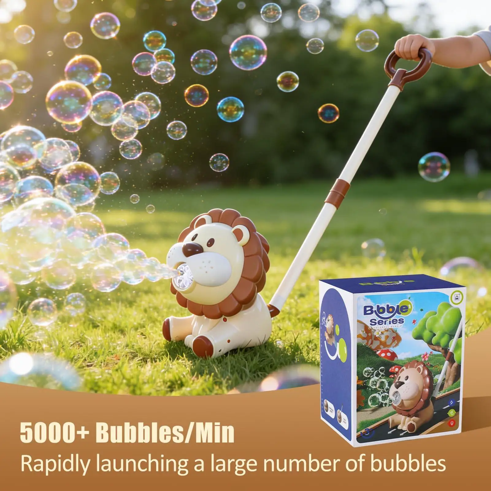 bubble-machine-lion-shape-automatic-push-blowing-beach-toy-rechargeable-bubble-lawn-mower-for-kids-for-boys-girls-shower-bath