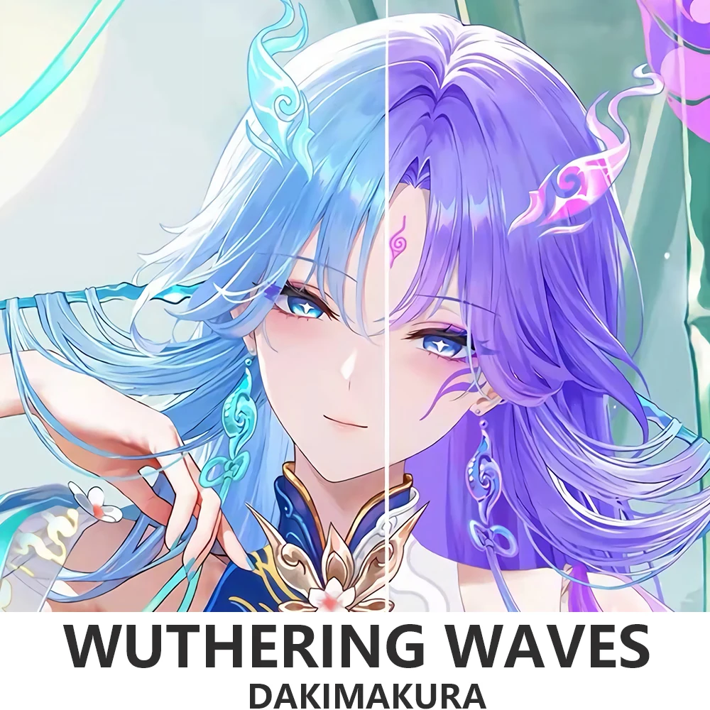 Qing Xiao Wuthering Waves Dakimakura Anime Fullbody Double-Sided Pillow Cases Decorative Cushion Cover