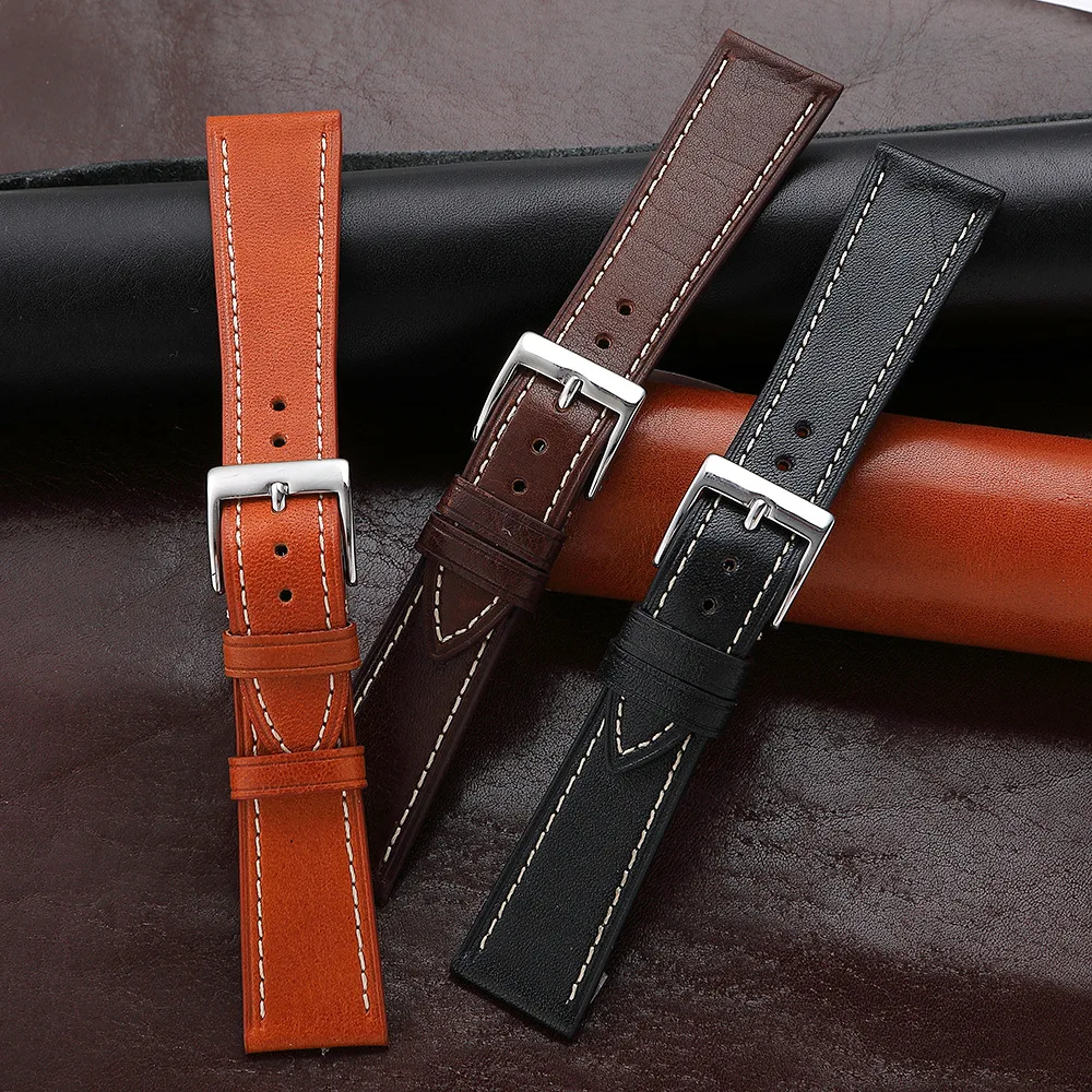 Retro calf leather strap 20mm 22mm Watch band universal smartwatch replacement accessories bracelet UTHAI