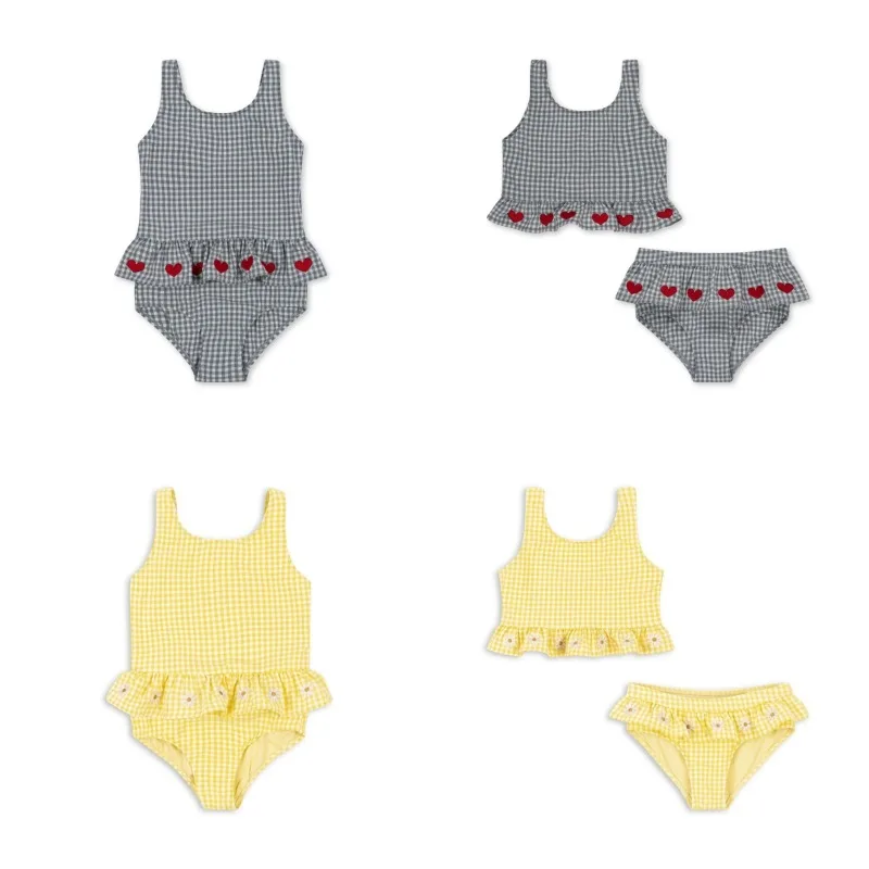 Baby Girls Swimwear Love Two Pieces Sunscreen Swimsuit Girl Swimwears Bikinis Kids Swimming Children\'s Swimsuits Mayo